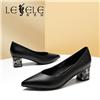 LESELE|Work shoes Square heel pointed sheepskin women's shoes|LA6592