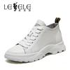 LESELE|casual shoes with thick soles and breathable wedges and small white shoesLD6405