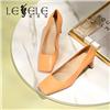 LESELE|Square head crystal thick heel single shoes female | mb9199