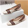 LESELE|Korean chic square head color matching flat sole fairy shoes|LA6497