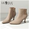 LESELE|萊思麗冬新款時尚尖頭金屬扣耐磨底女靴LD7917