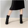 LESELE|Square-heeled cowhide wellies | round-heeled Suede women's boots LD4949
