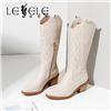 LESELE|萊思麗冬季新款印花刺繡騎士靴 LD7953