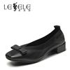 LESELE| Shallow mouth single shoes women's autumn leather new autumn shoes thick heel|LA5879 