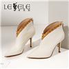 LESELE|萊思麗冬季新款牛皮尖頭高跟及踝靴 LD7612