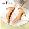 LESELE|Square head crystal thick heel single shoes female | mb9199