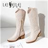 LESELE|莱思丽冬季新款印花刺绣骑士靴 LD7953