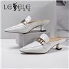 LESELE|萊思麗2022夏季新款時尚牛皮橡膠女式涼鞋 LE8505