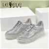 LESELE|Sports shoes, cloth pattern, sheep thick soled casual shoes, small white shoes, la7409