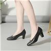 LESELE|Women's thick heel new Korean style all-around square head single shoes|LA5589