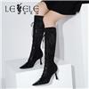 LESELE|莱思丽冬季新款高跟尖头显瘦过膝弹力长靴 LD7358