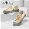 LESELE|Thick sole casual board shoes cow leather single shoes flat sole | la6849