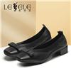 LESELE| Shallow mouth single shoes women's autumn leather new autumn shoes thick heel|LA5879 