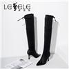 LESELE|萊思麗冬季新款高跟尖頭顯瘦過膝彈力長靴 LD7359