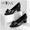 LESELE|Bowknot thin heel light mouth single pointed toe shoes | la6589