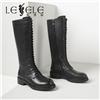 LESELE|萊思麗冬季新款時尚百搭長筒靴 英倫風機車女長靴LD5479
