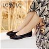 LESELE|Small fragrance color matching bow light mouth net red leather shoes single shoes | la7260