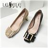LESELE|Heel, shallow mouth, square head, thick high-heeled shoes (ma9043)