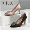 LESELE|Women's autumn new style light mouth shoes with skirt and thin heel|LA5354