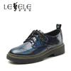 LESELE|Medium and coarse heel academic lace up single shoe | la6473