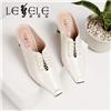 LESELE|Leather, patent leather, elastic belt, covered slipper | me9150