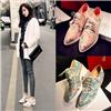 真皮女单鞋高端定制印花时尚尖头女鞋图片