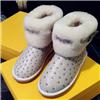 秋冬欧美雪地靴羊皮毛一体羊毛厚绒铆钉短筒平底雪地靴图片