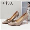 LESELE|莱思丽2022春季新款复古英伦风漆皮女士高跟鞋LA6176图片