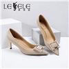 LESELE|莱思丽2022春季新款复古英伦牛皮高跟鞋LA7064图片