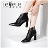 LESELE|莱思丽冬季新款尖头高跟真皮拉链踝靴 LD7989图片