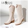 LESELE|莱思丽冬季新款印花刺绣骑士靴 LD7953图片
