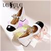 LESELE|莱思丽2022秋季新款时尚拼色粗跟玛丽珍鞋LC3038图片