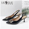 LESELE|莱思丽2022夏季新款真皮金属字母潮流高跟女凉鞋 LB6919图片