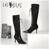 LESELE|莱思丽冬季新款高跟尖头显瘦过膝弹力长靴 LD7358图片