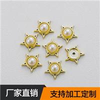 广州生产厂家 五角星珍珠双套铆钉 形塑胶面铁底钉 箱包配件图片