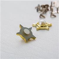 广州生产厂家 五角星珍珠双套铆钉 形塑胶面铁底钉 箱包配件图片
