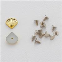 厂家直销 金黄贝壳撞钉 塑胶面+铁底钉 箱包皮具饰品铆钉配件 10.73mm图片