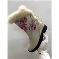真皮民族风刺绣女鞋图片